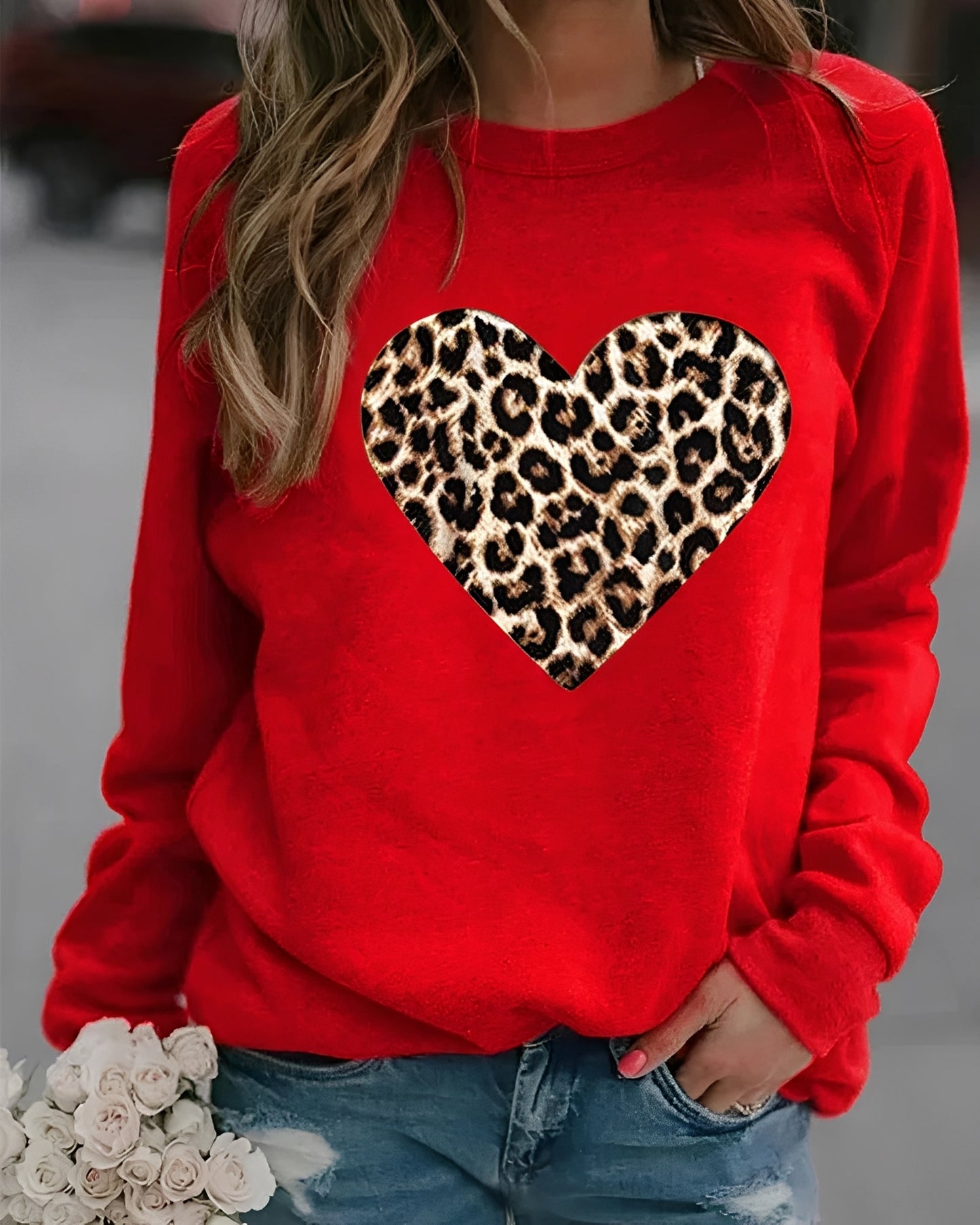 Daniella - Lässiger Pullover mit Herzmuster für Damen