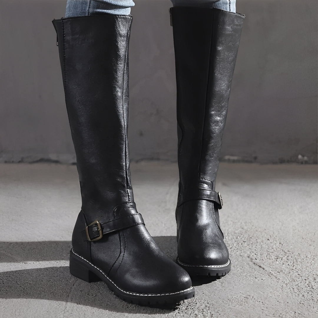 Shirlee - Elegante hohe Stiefel mit Schnalle für Frauen