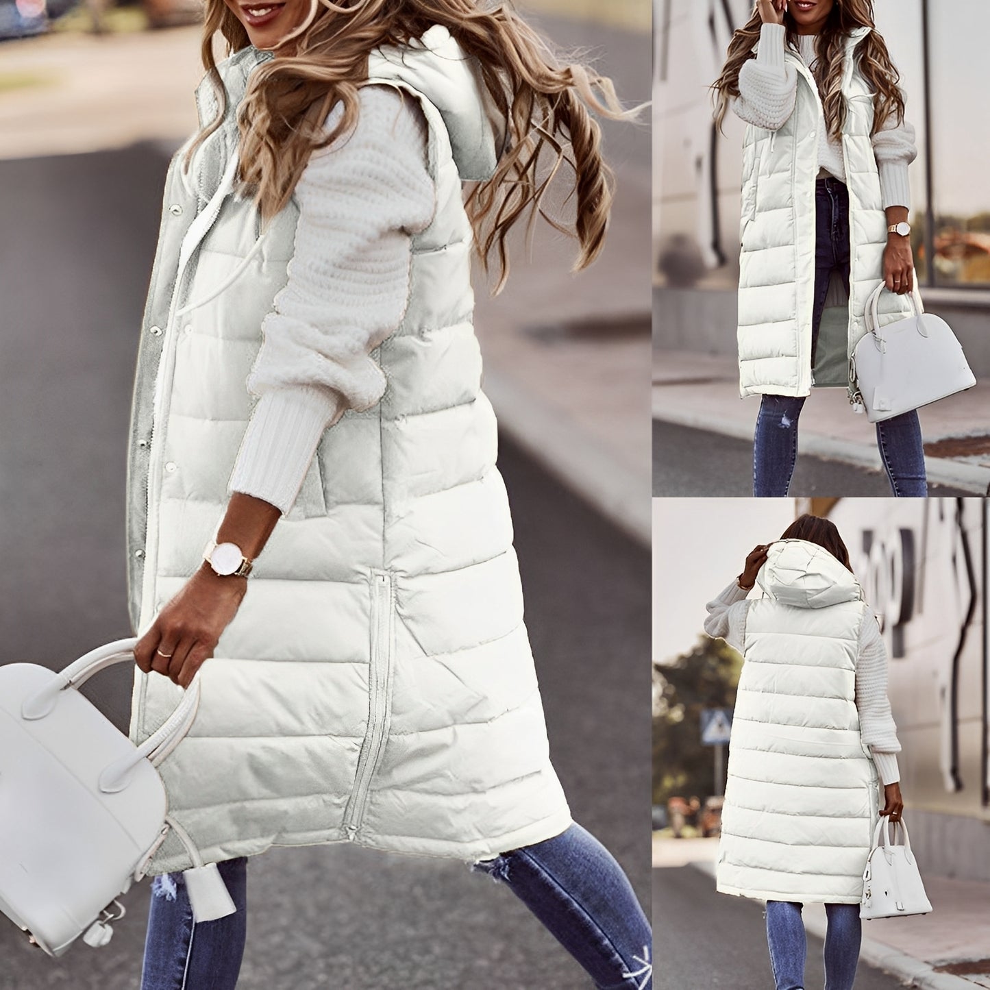 Brenna - Elegante lange Daunenjacke für Damen