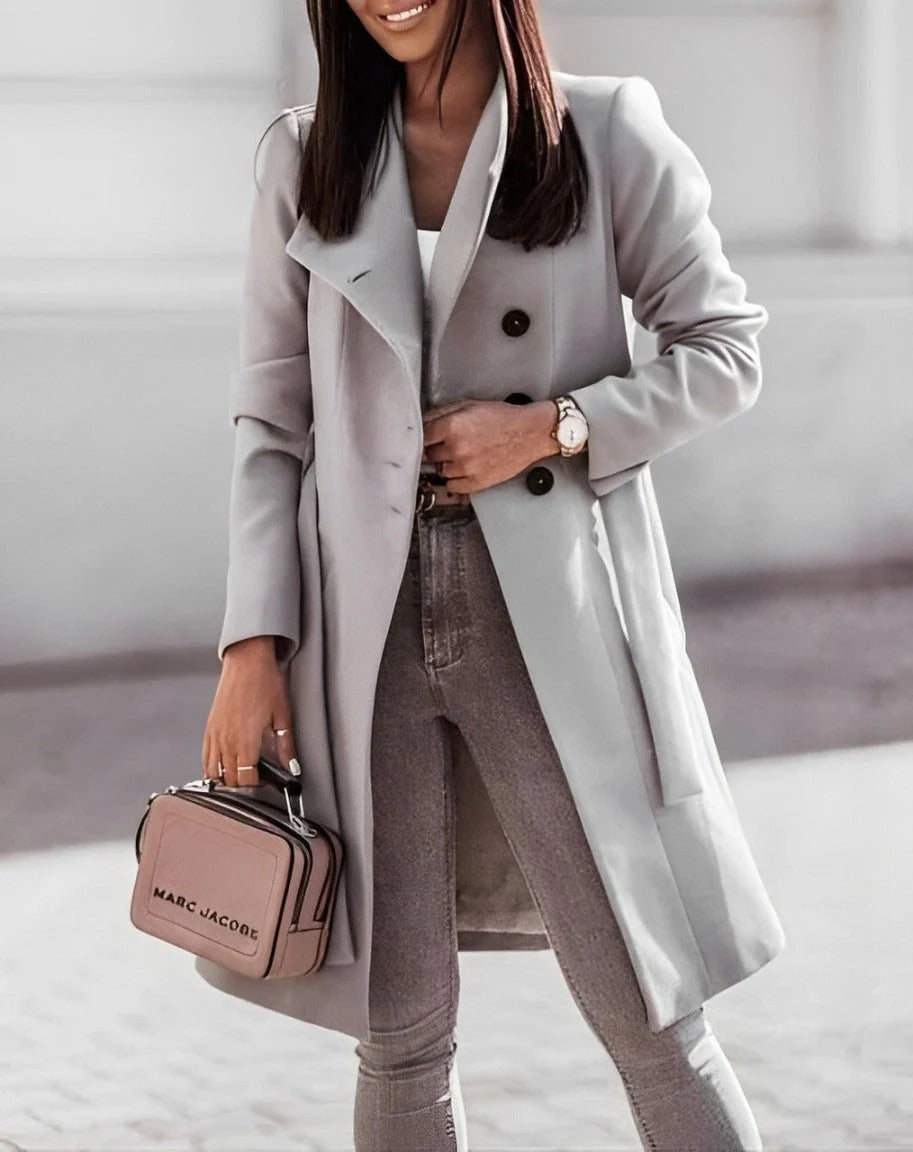 Deena - Eleganter, bequemer Wollmantel für Damen