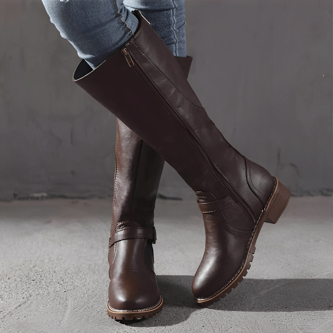 Shirlee - Elegante hohe Stiefel mit Schnalle für Frauen