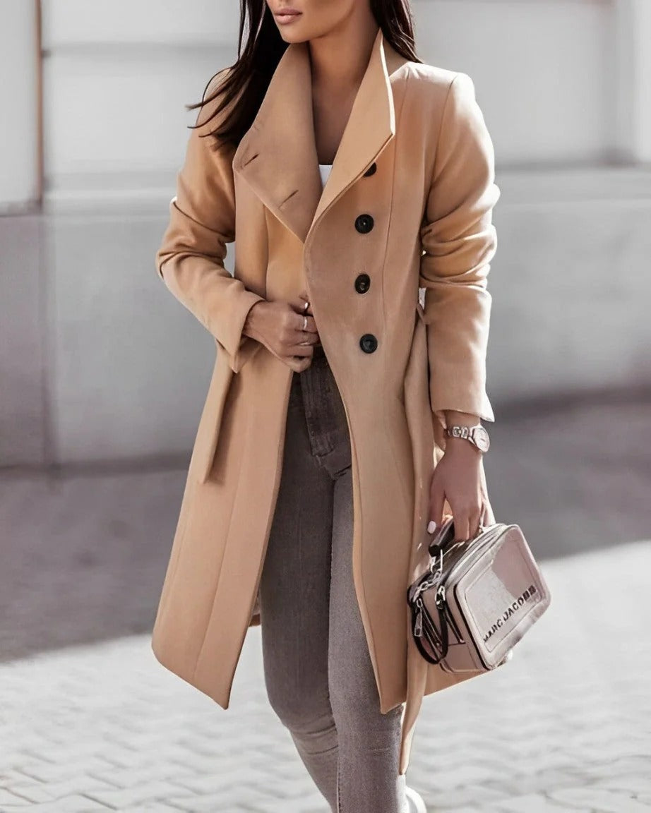 Deena - Eleganter, bequemer Wollmantel für Damen