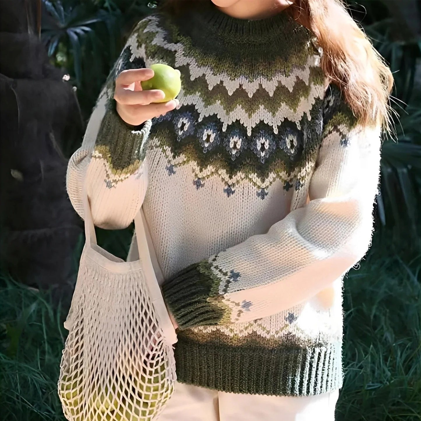 Remy - Klassischer bedruckter Pullover für Damen