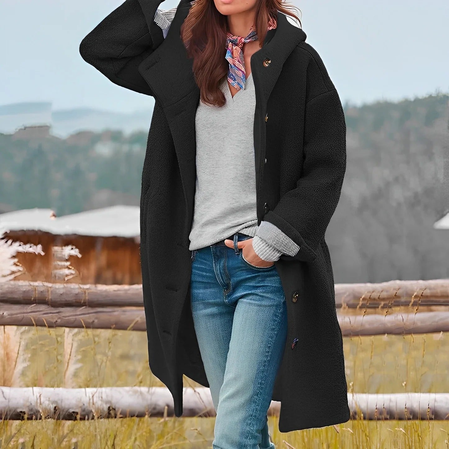 Charmaine - Stilvoller, warmer Langmantel für Damen