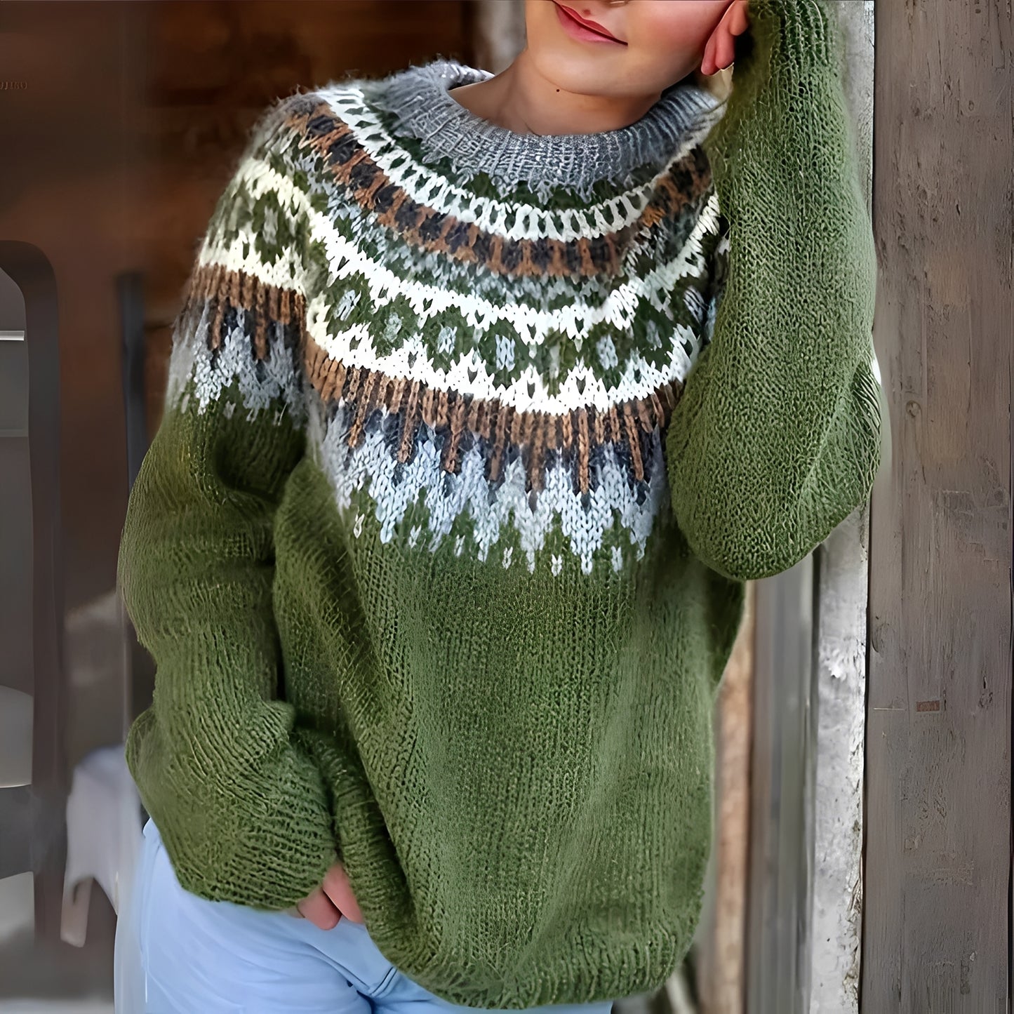 Margery - Klassischer warmer Wollpullover für Damen