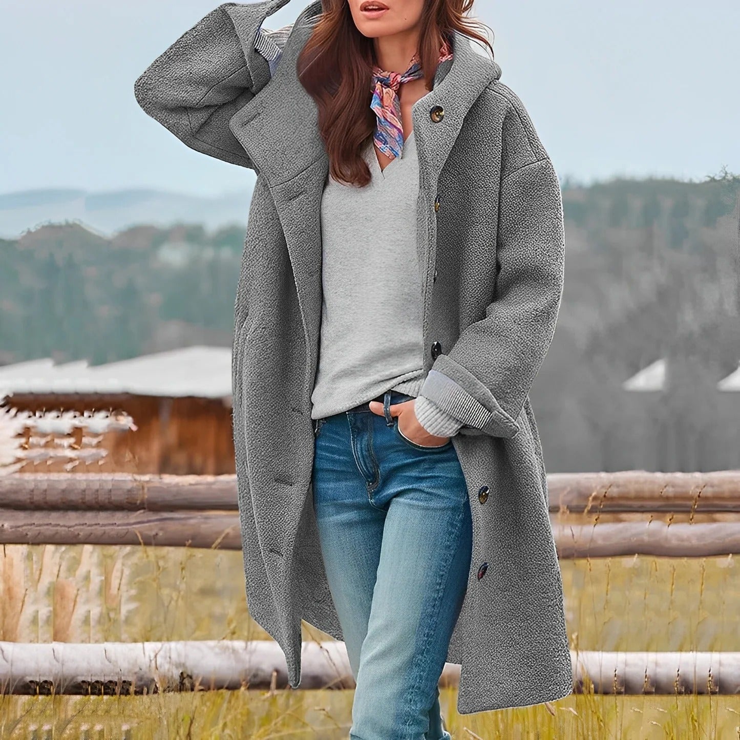Charmaine - Stilvoller, warmer Langmantel für Damen