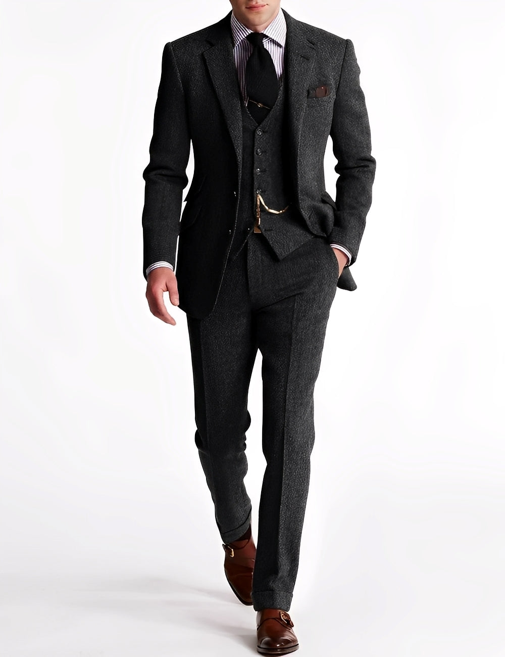 Desmond - Formeller dreiteiliger Tweed-Smoking für Herren