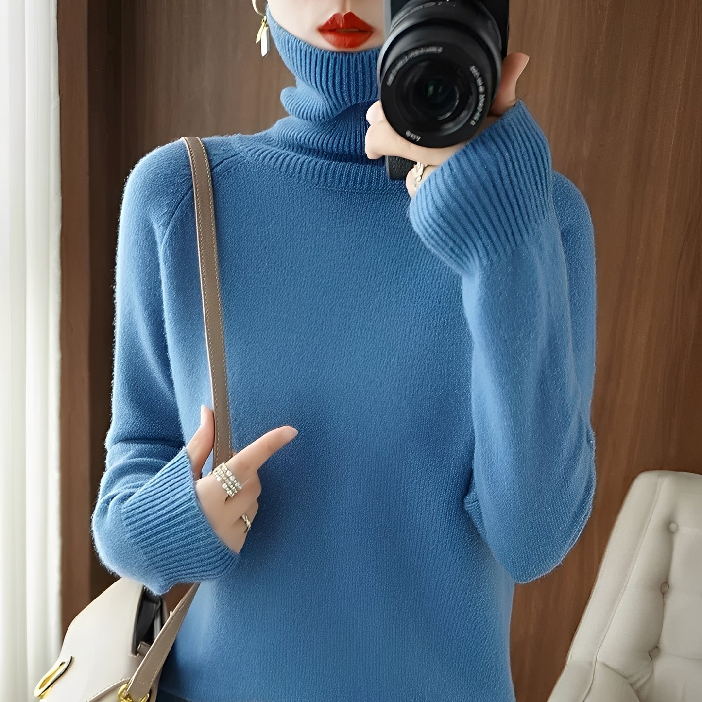 Ulyssa - Eleganter Rollkragenpullover aus Kaschmir für Damen