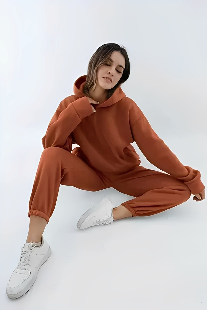 Adelia – Unifarbenes Hoodie-Set