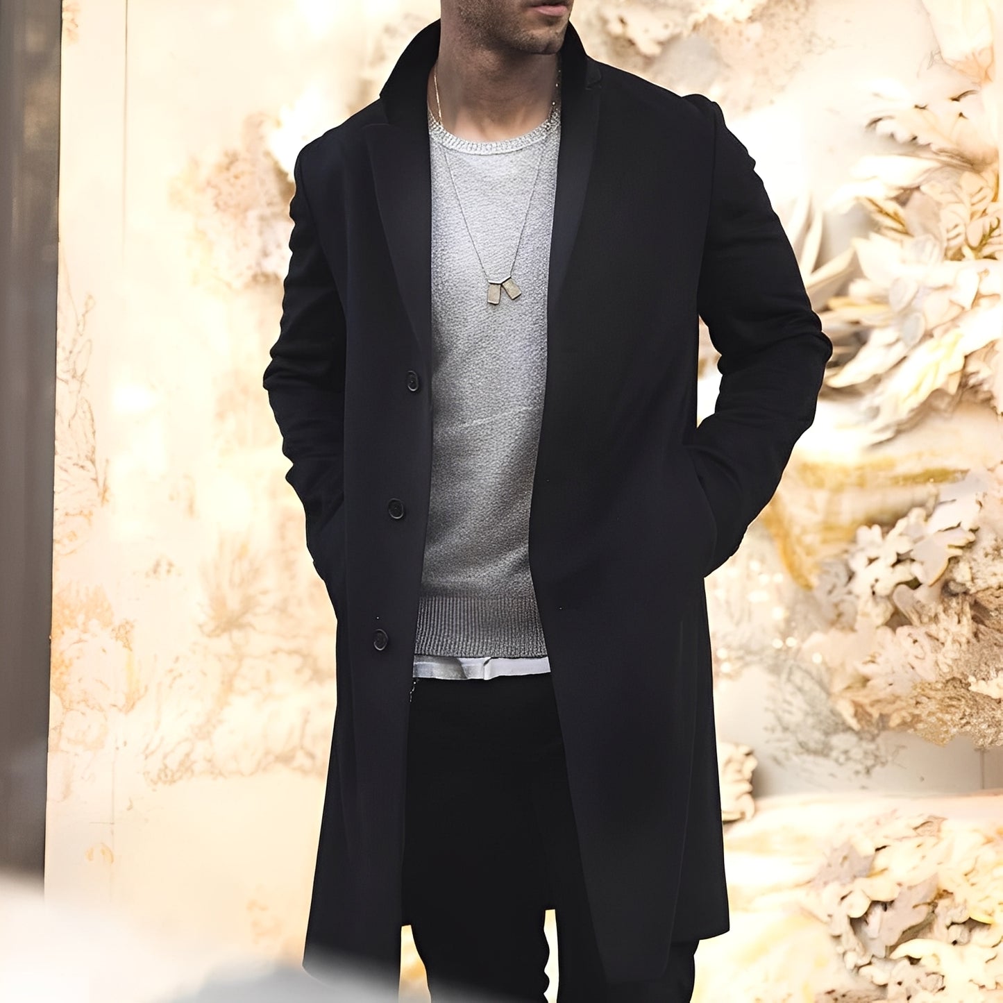 Landen - Eleganter Trenchcoat mit Reverskragen für Herren