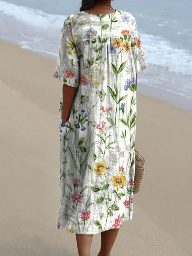 Marisol - Lockere Blumen-Robe im Retro-Stil