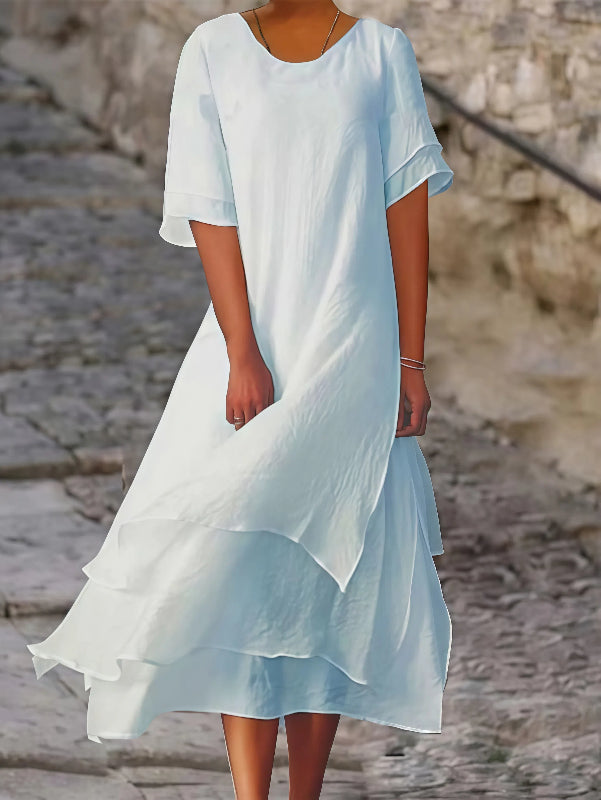 Ximena - Bequemes Kleid mit kurzen Ärmeln