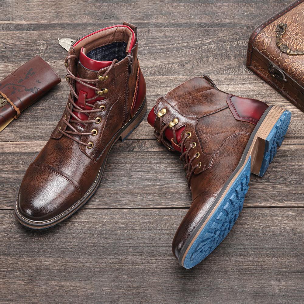 Louis - Retro-Lederstiefel mit Reißverschluss für Herren