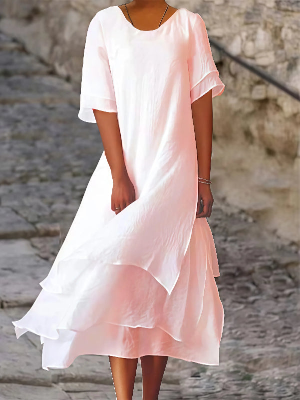 Ximena - Bequemes Kleid mit kurzen Ärmeln