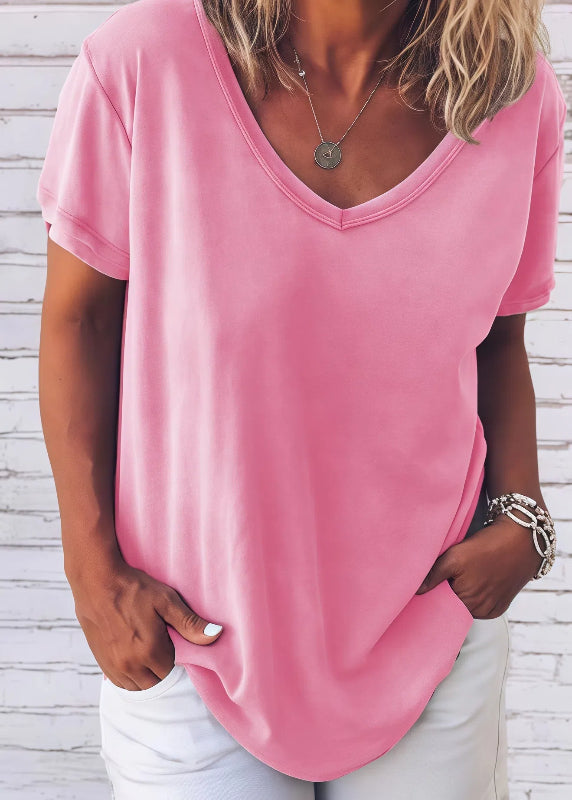 Estela - Bequemes V-Ausschnitt T-Shirt