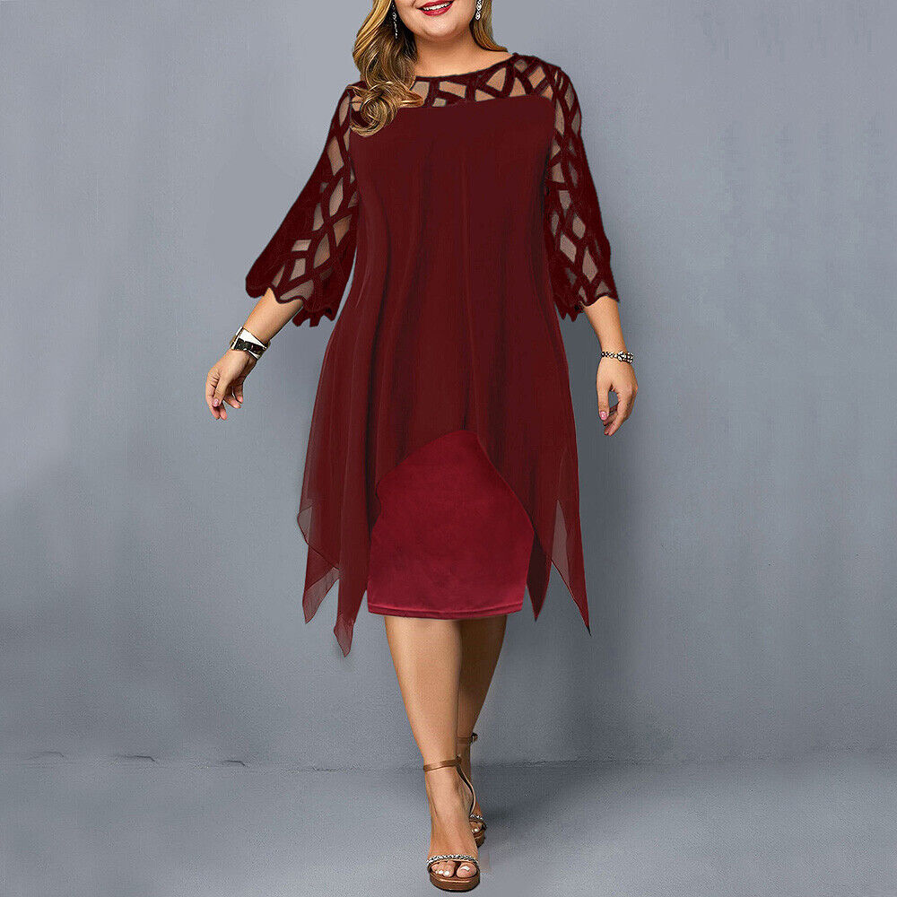 Savanna - Chiffonkleid in Pus-Größe für Damen
