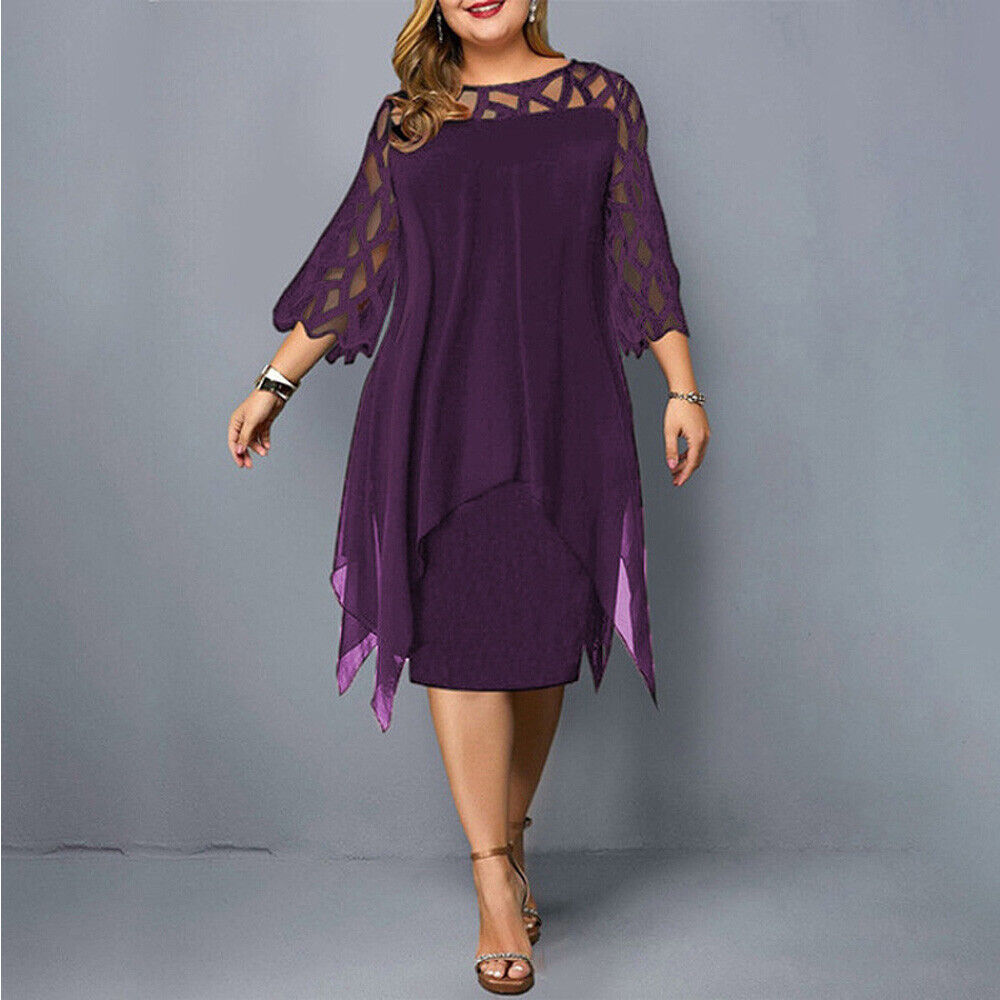 Savanna - Chiffonkleid in Pus-Größe für Damen