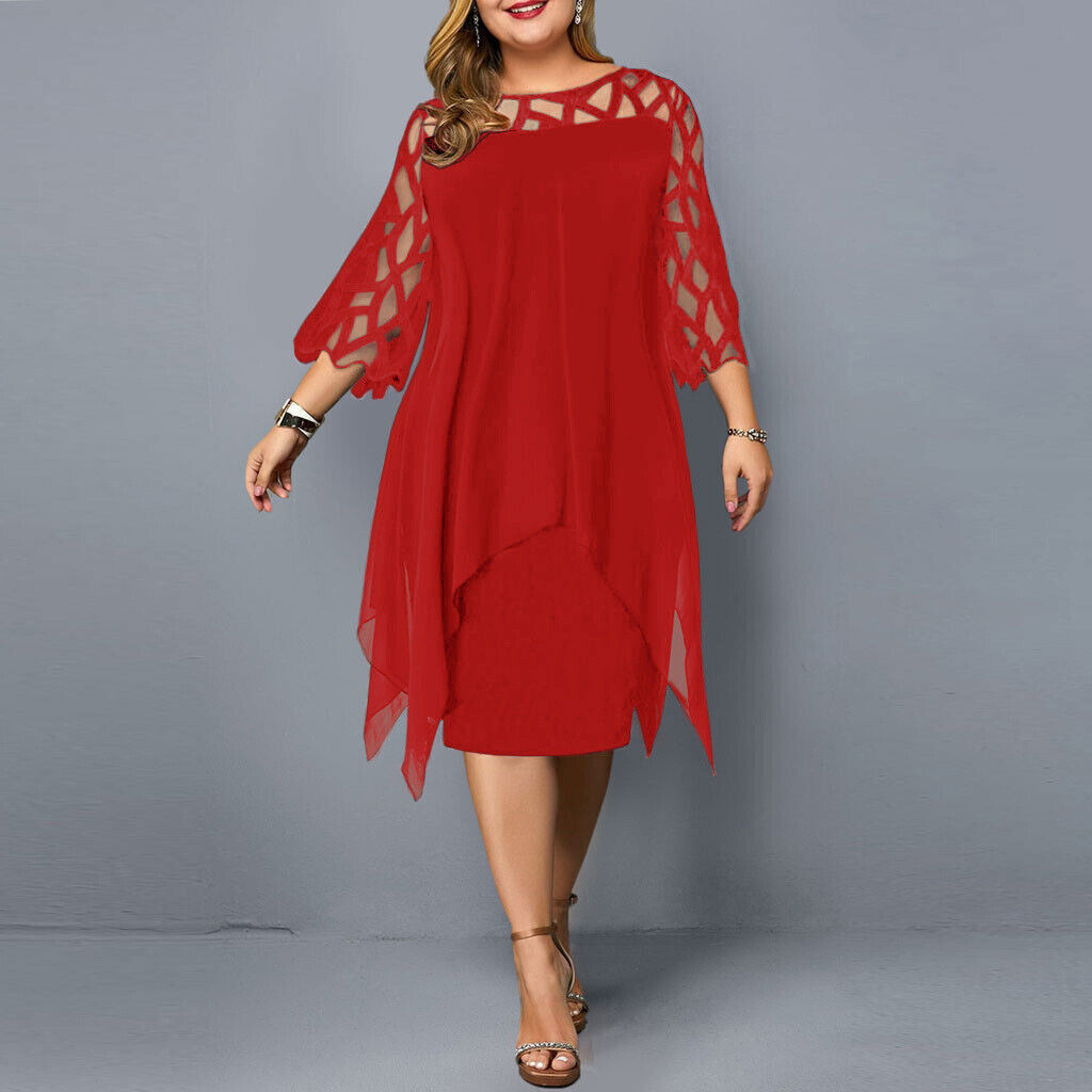 Savanna - Chiffonkleid in Pus-Größe für Damen