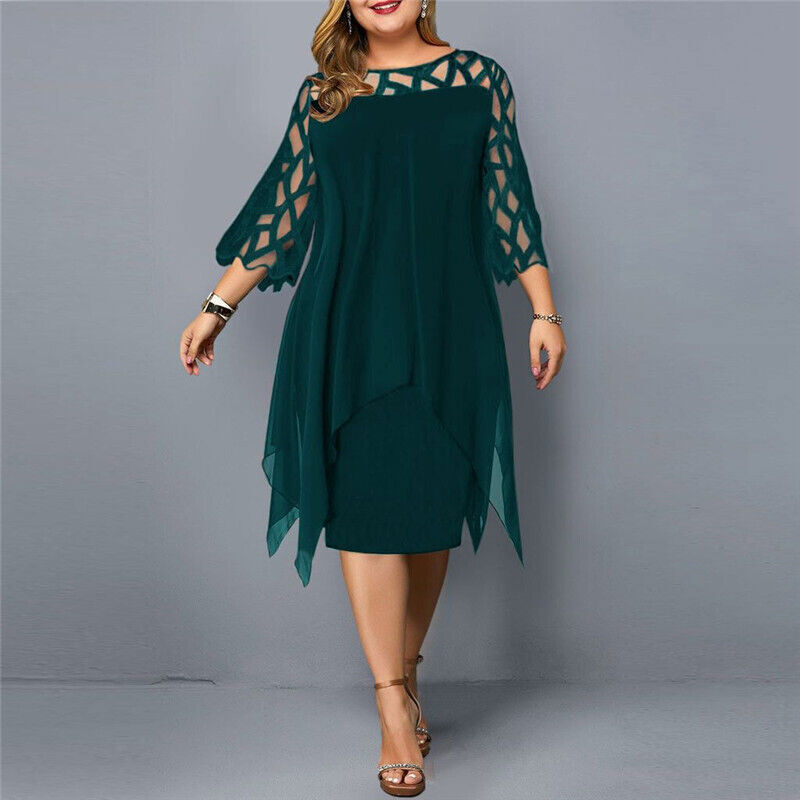 Savanna - Chiffonkleid in Pus-Größe für Damen