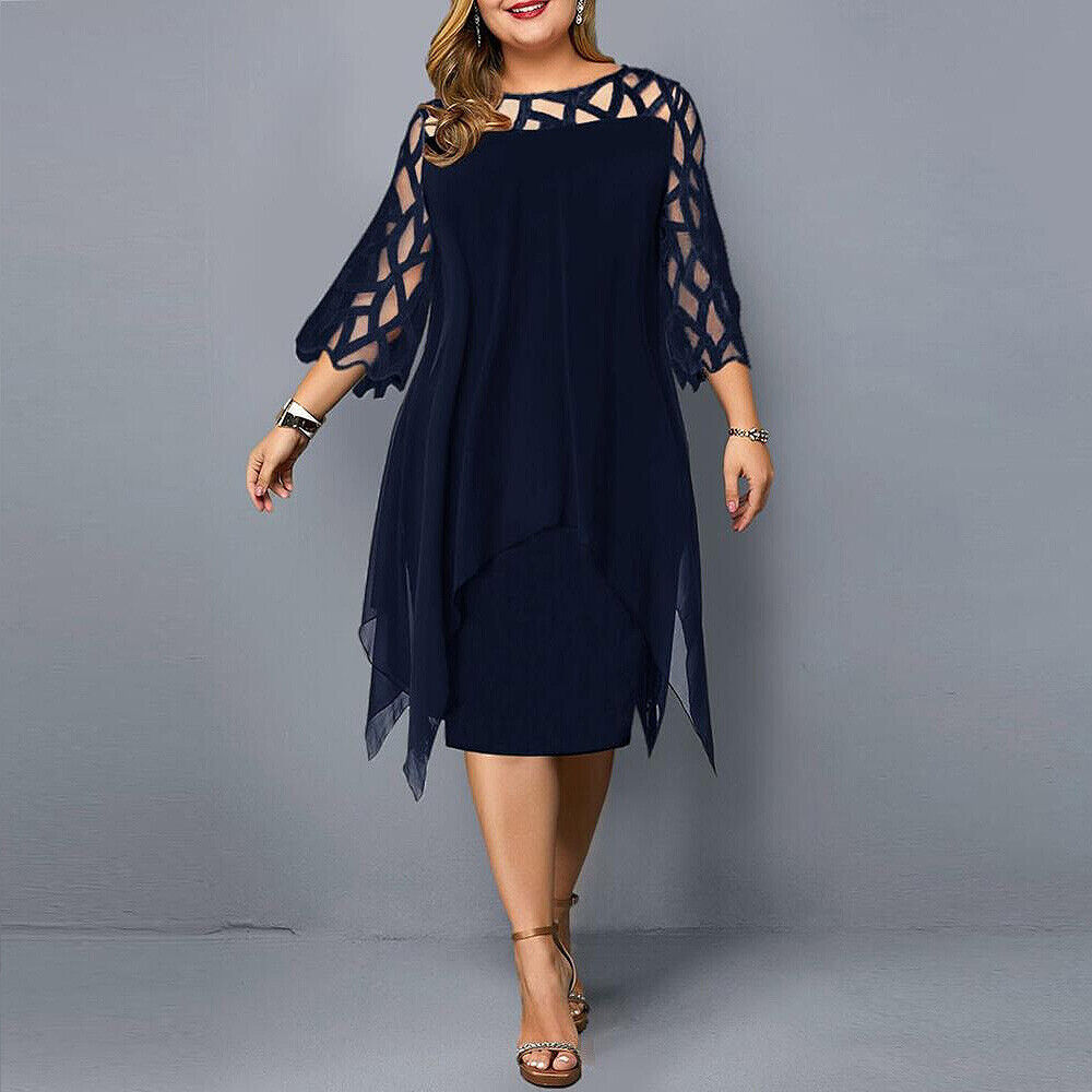 Savanna - Chiffonkleid in Pus-Größe für Damen