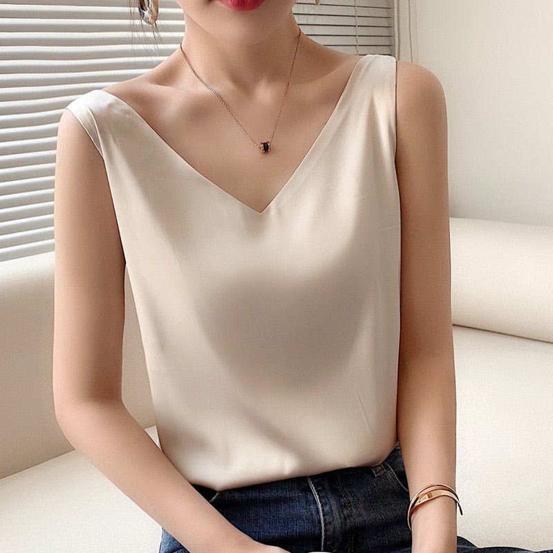 Diya - Elegantes V-Ausschnitt-Oberteil für Damen