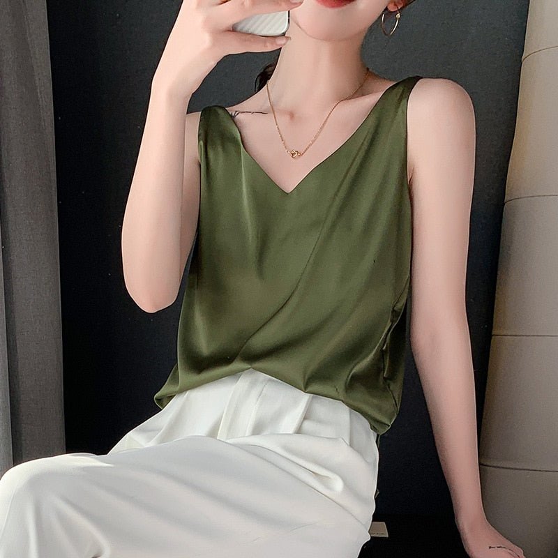Diya - Elegantes V-Ausschnitt-Oberteil für Damen