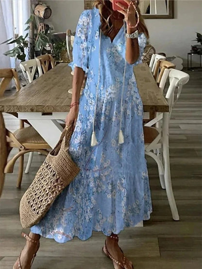 Dianna - Boho Kleid mit Bauchkaschierung