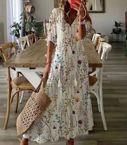 Dianna - Boho Kleid mit Bauchkaschierung