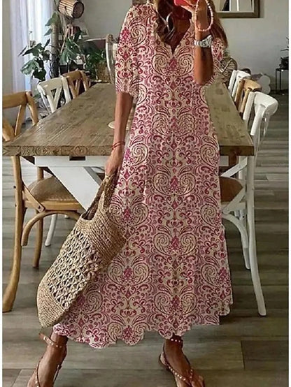 Dianna - Boho Kleid mit Bauchkaschierung