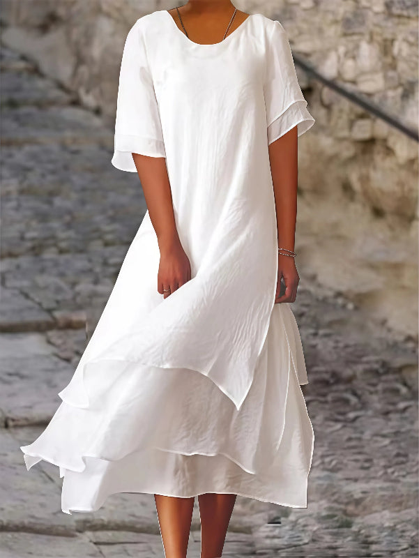 Ximena - Bequemes Kleid mit kurzen Ärmeln