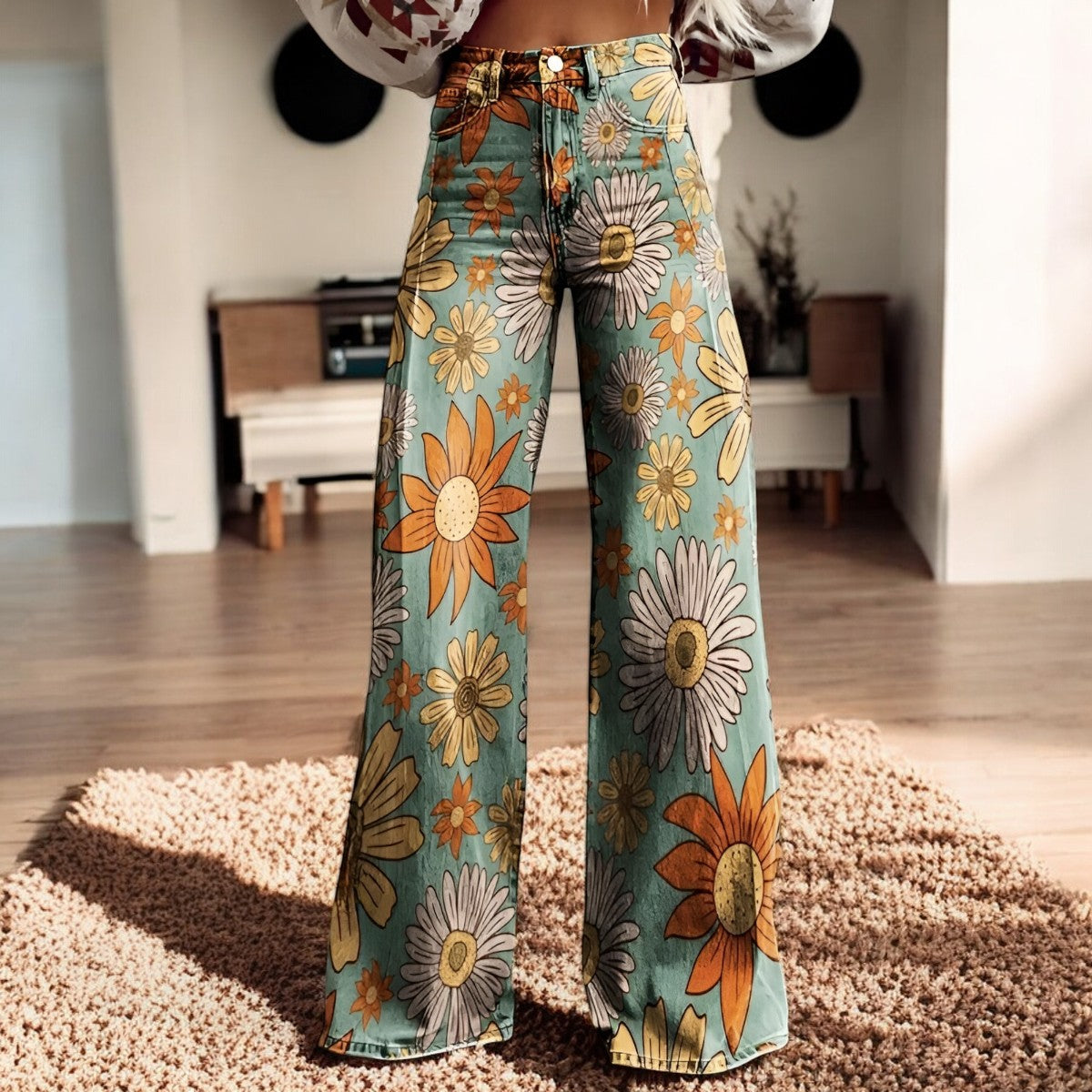 Hannah – Weit Geschnittene Hose mit Blumenprint