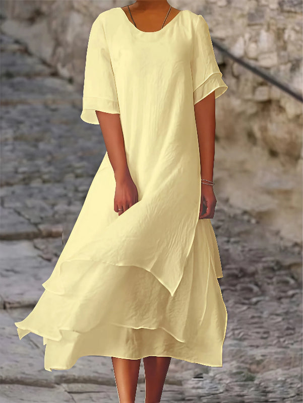 Ximena - Bequemes Kleid mit kurzen Ärmeln