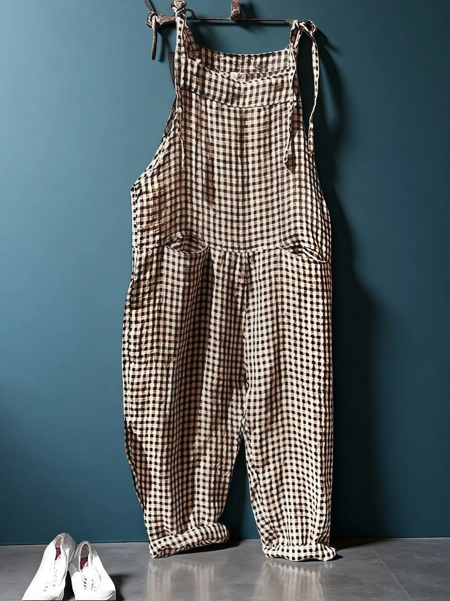 Alyssa - Gestreifter Damen-Overall mit weitem Bein