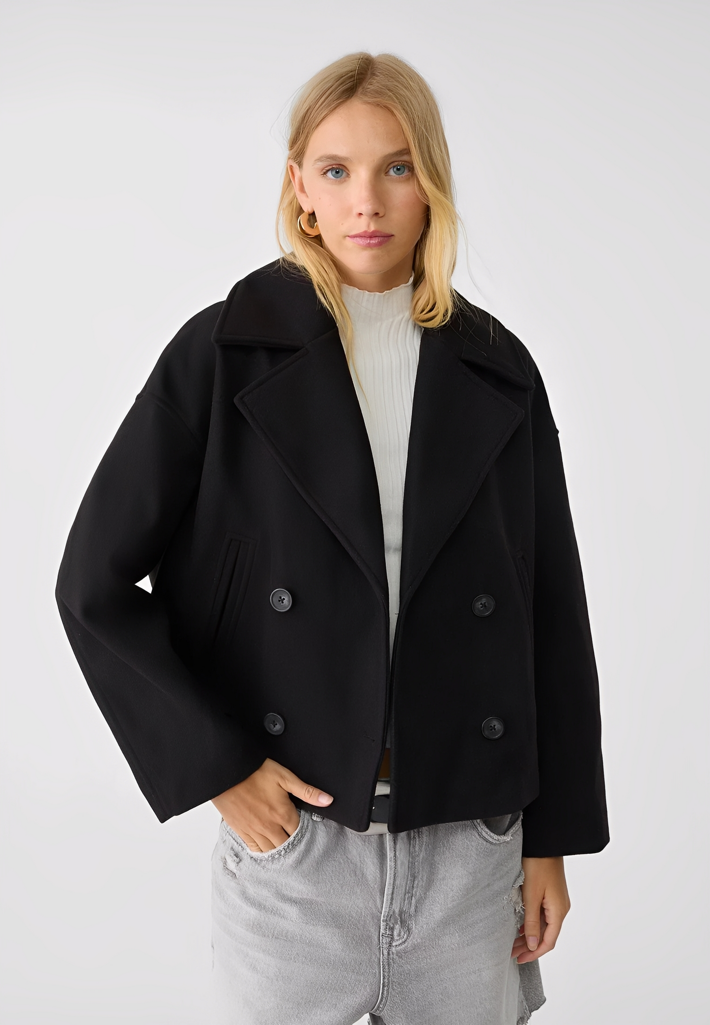 Claire – Modische Kurze Zweireihige Jacke