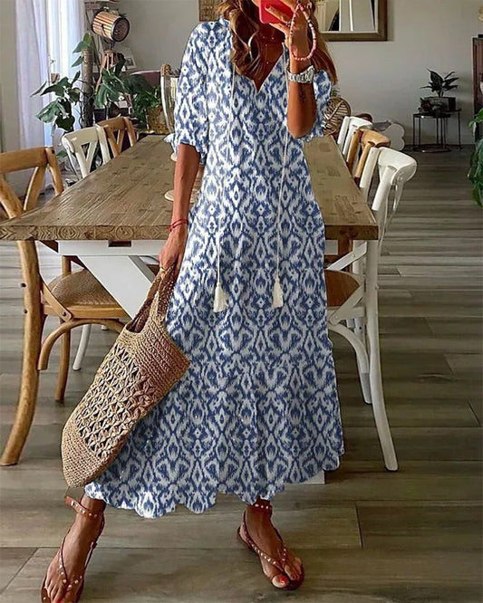 Dianna - Boho Kleid mit Bauchkaschierung