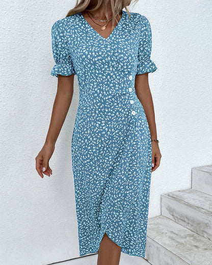 Adeline - Lockeres Wickelkleid mit Blumenmuster