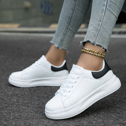 Layla - Weiße Ledersneaker Damen für den Alltag