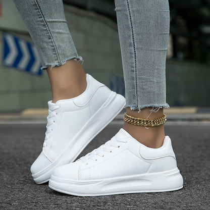 Layla - Weiße Ledersneaker Damen für den Alltag