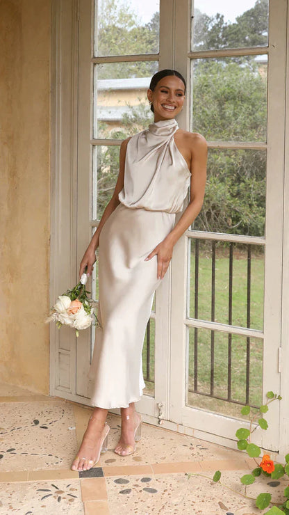 Nancy - Schillerndes, langes Damenkleid