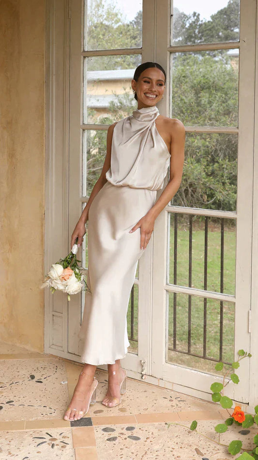 Nancy - Schillerndes, langes Damenkleid