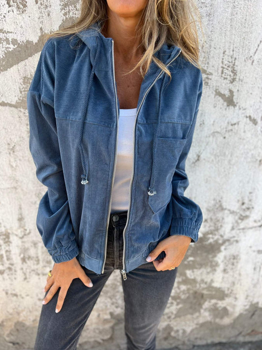 Ariellee – Lässige Jacke mit Kapuze und Reißverschluss