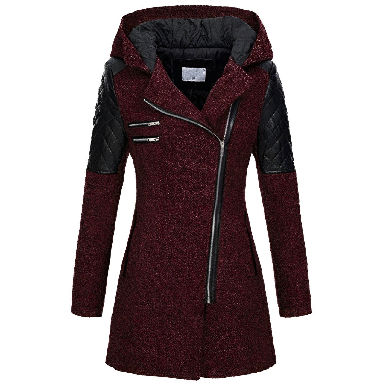 Chasity - Stilvoller warmer Mantel mit Kapuze für Damen