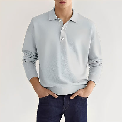 Zavier - Lässiges Langarm-Poloshirt für Herren