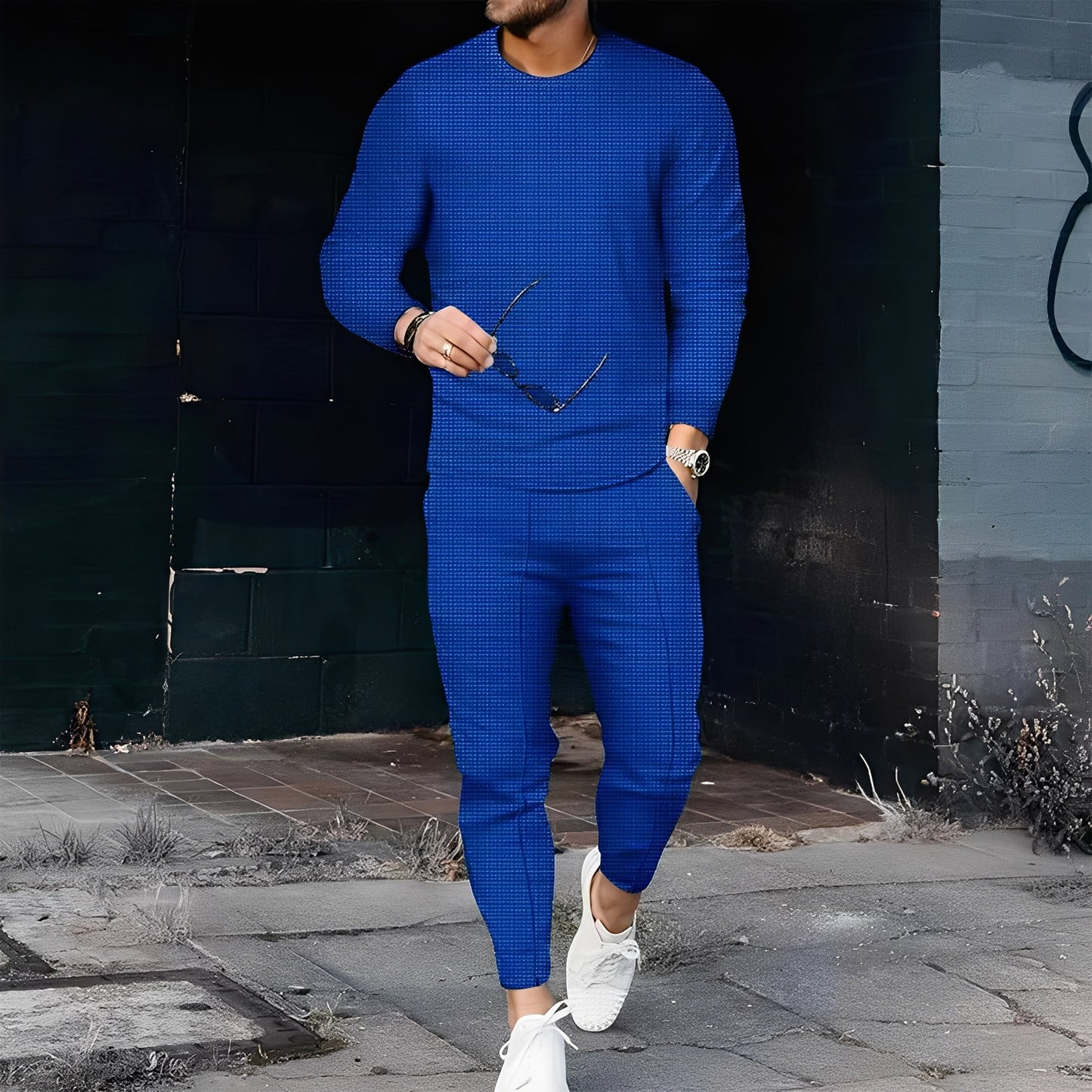 Dillan - Lässiges Slim-Fit-Set für Herren aus Waffelstoff