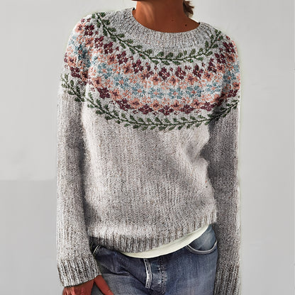 Heather - Klassischer Strickpullover mit Muster für Damen
