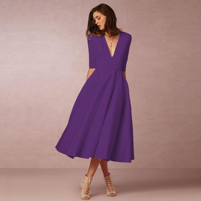 Sharise - Lässiges Kleid mit V-Ausschnitt für Damen