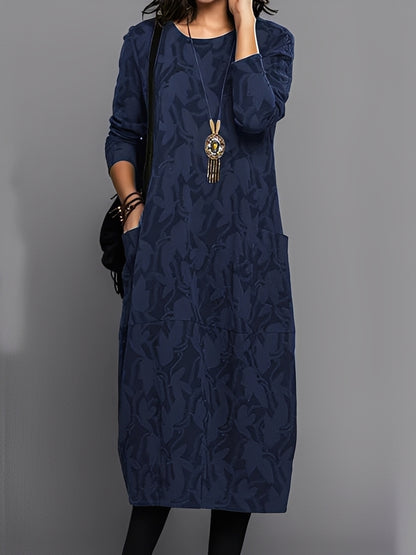 Kadence - Stilvolles Langarmkleid mit Print für Damen