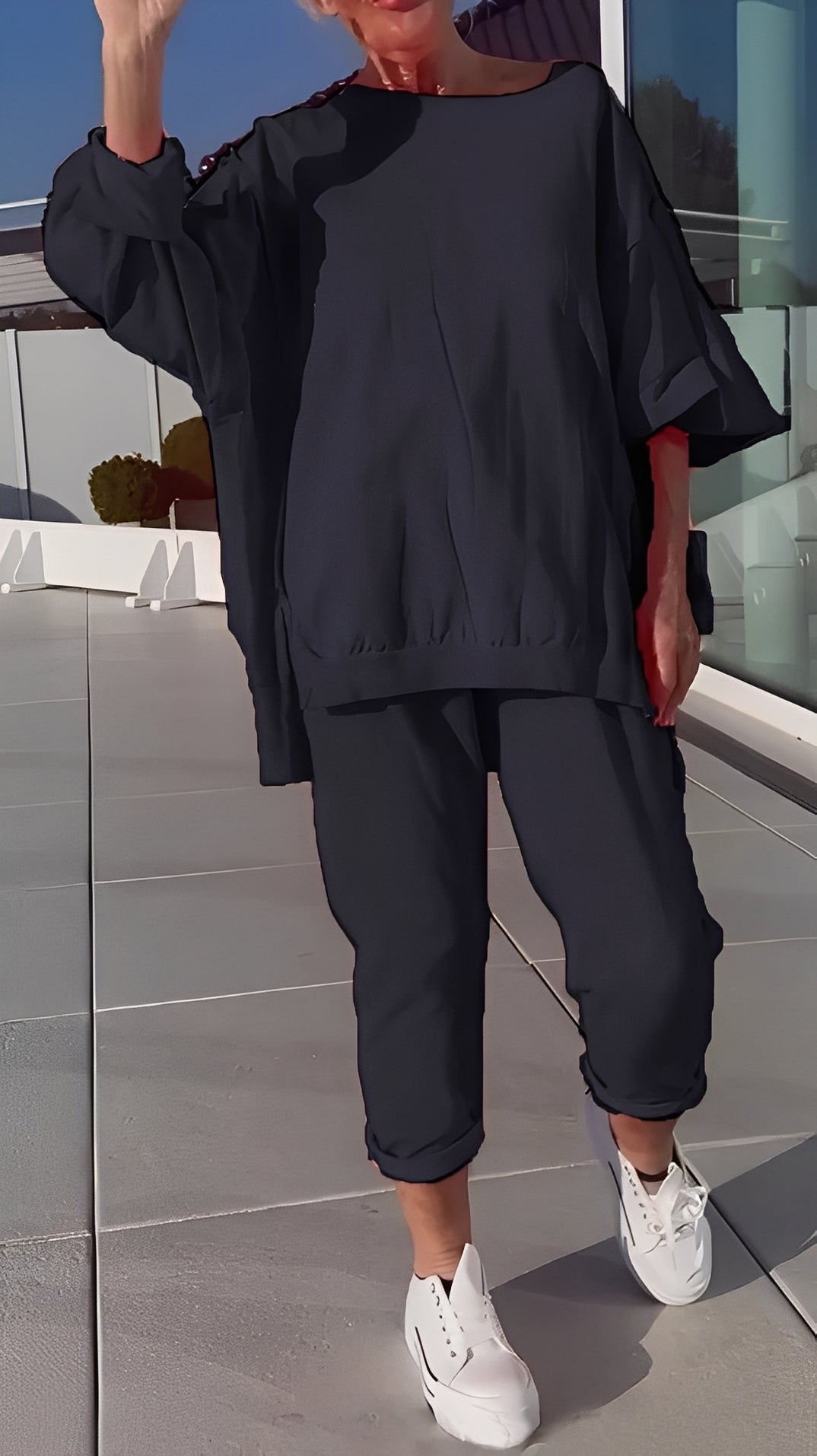 Eleanore - Lässiges Set aus lockerem Oberteil und Hose für Damen