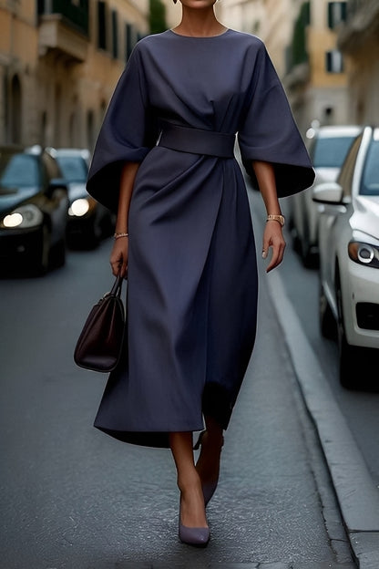Nicole - Stilvolles Midikleid mit Laternenärmeln für Damen