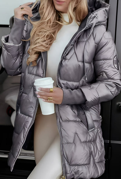 Georgina - Eleganter Daunenmantel mit Kapuze für Damen